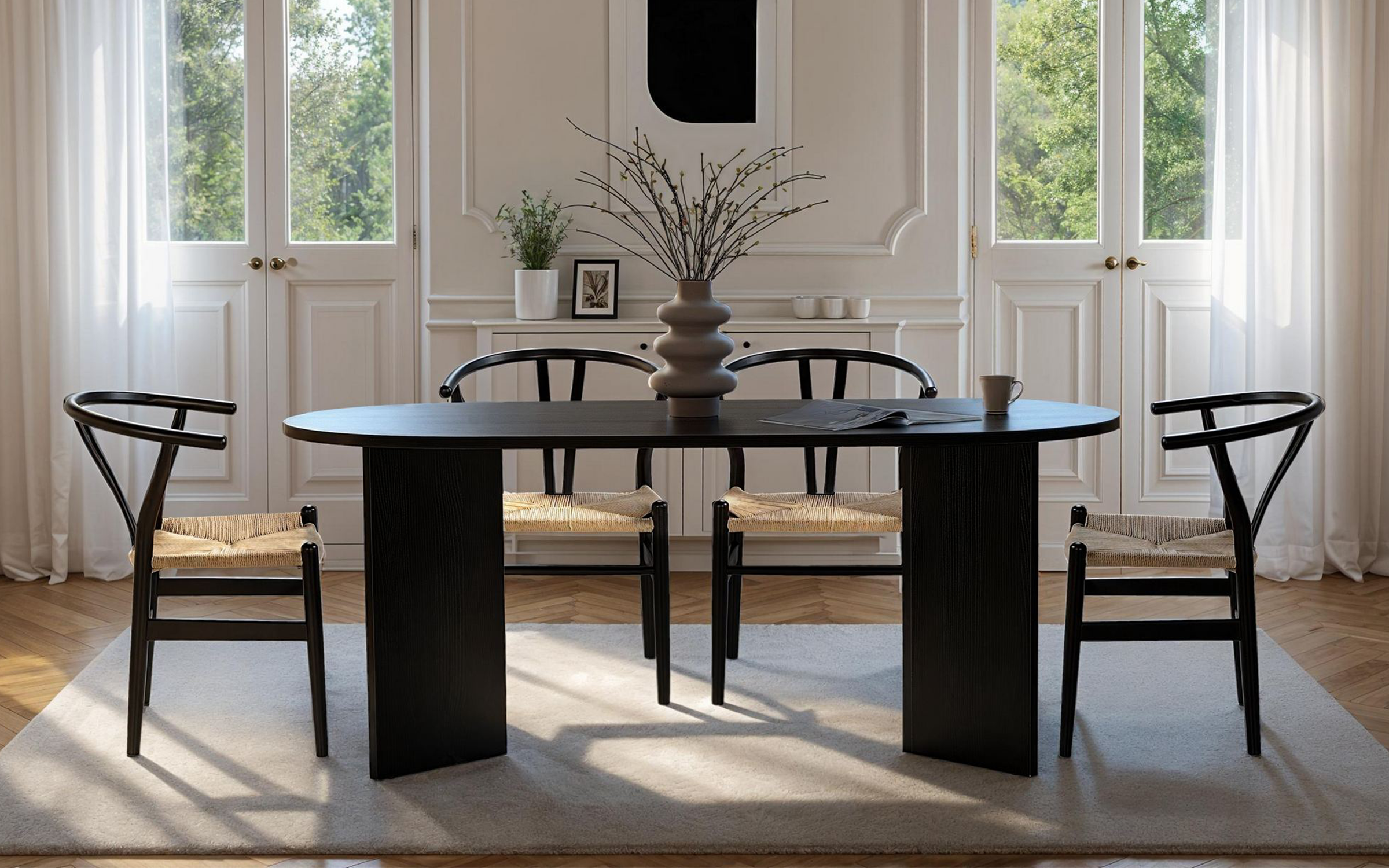 Masa dining Sablin, negru  3